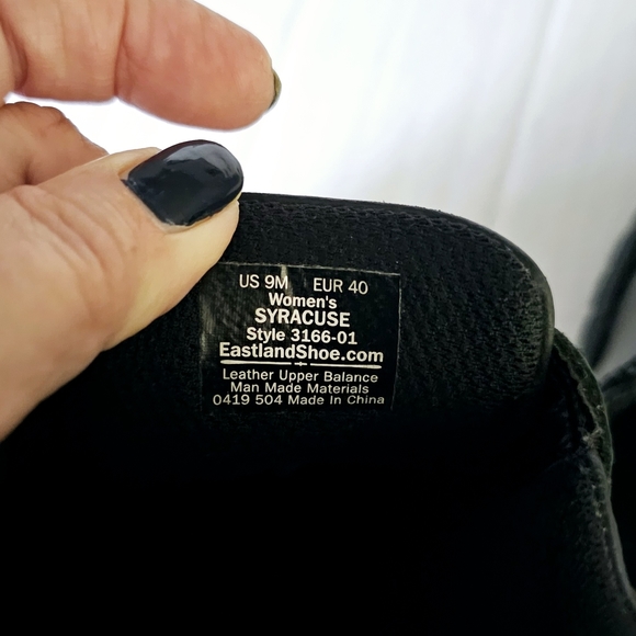 Eastland syracuse shoes size 9 black leather slip-on walking casual woman - Picture 12 of 12